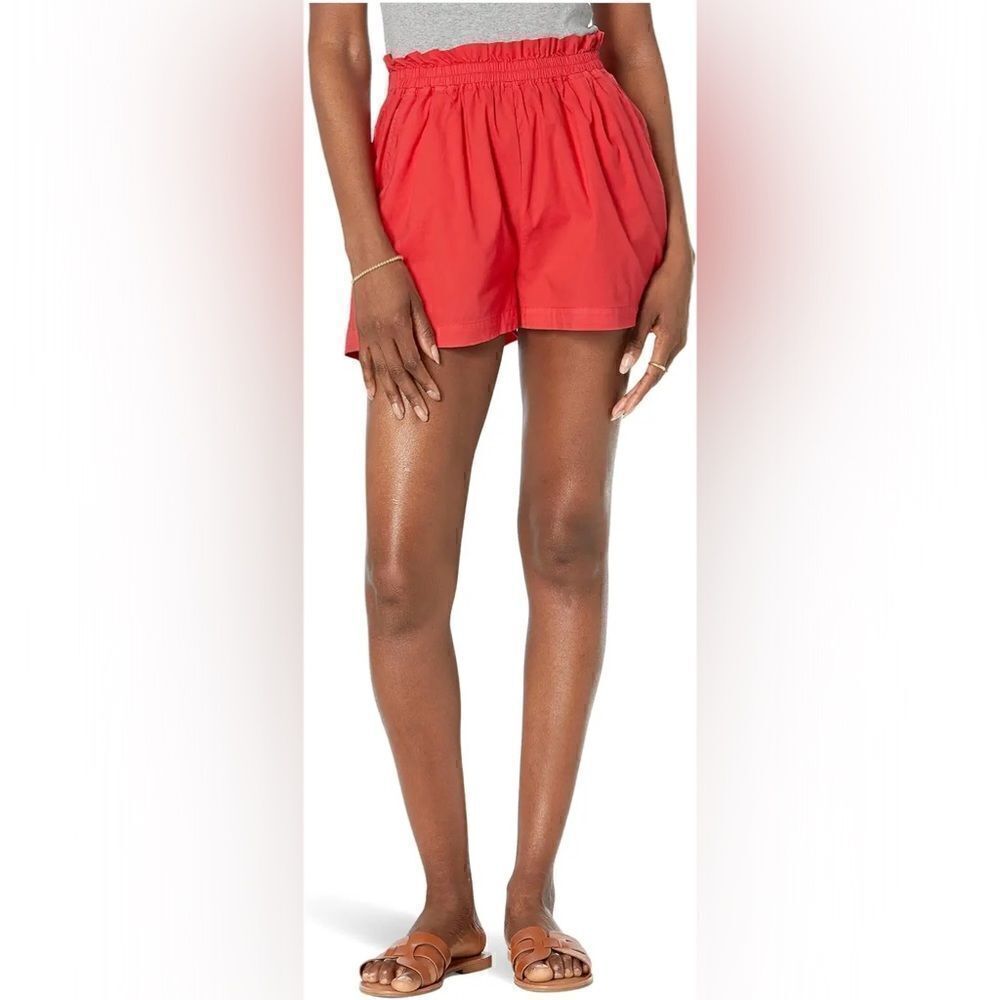 Monrow Poplin Paperbag Shorts Red/Firecoal size S